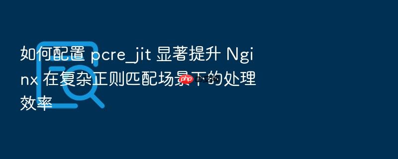 如何配置 pcre_jit 显著提升 nginx 在复杂正则匹配场景下的处理效率