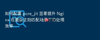 如何配置 pcre_jit 显著提升 nginx 在复杂正则匹配场景下的处理效率