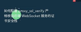 如何配置 proxy_ssl_verify 严格校验后端 WebSocket 服务的证书安全性
