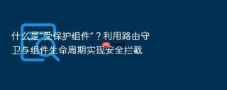 什么是“受保护组件”?利用路由守卫与组件生命周期实现安全拦截