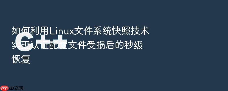 如何利用linux文件系统快照技术实现认证配置文件受损后的秒级恢复