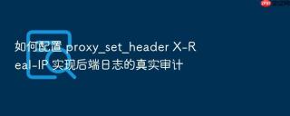 如何配置 proxy_set_header x-real-ip 实现后端日志的真实审计
