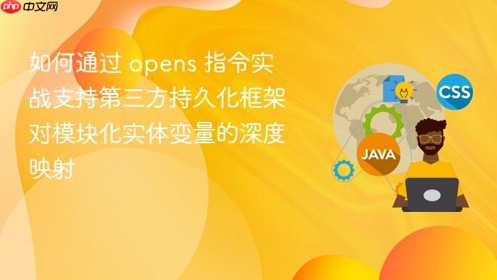 如何通过 opens 指令实战支持第三方持久化框架对模块化实体变量的深度映射