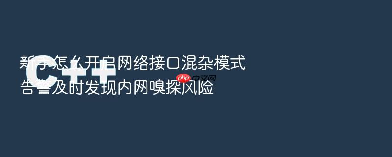 新手怎么开启网络接口混杂模式告警及时发现内网嗅探风险
