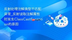 反射处理注解类型不匹配异常_反射读取注解属性时发生classcastexception的原因