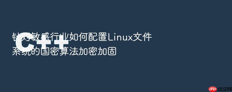 针对敏感行业如何配置linux文件系统的国密算法加密加固