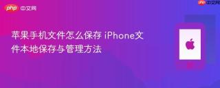 苹果手机文件怎么保存 iphone文件本地保存与管理方法