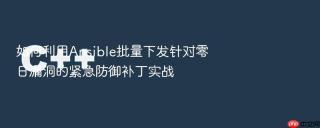 如何利用Ansible批量下发针对零日漏洞的紧急防御补丁实战