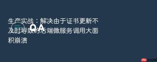 生产实战：解决由于证书更新不及时导致的后端微服务调用大面积崩溃