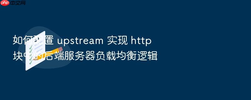 如何配置 upstream 实现 http 块中的后端服务器负载均衡逻辑