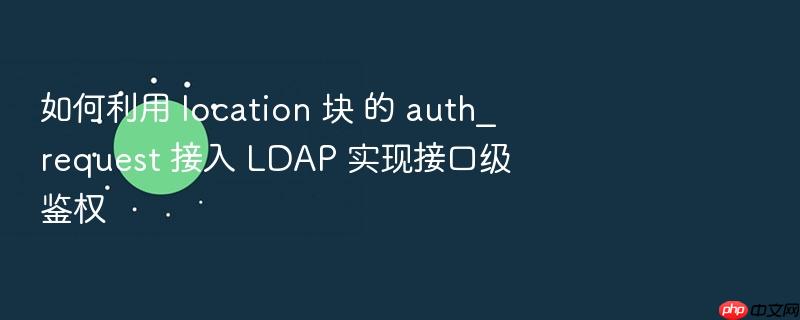 如何利用 location 块 的 auth_request 接入 ldap 实现接口级鉴权
