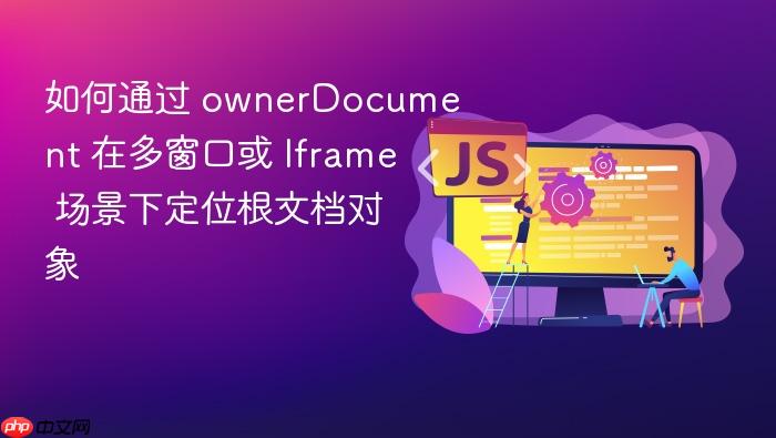 如何通过 ownerdocument 在多窗口或 iframe 场景下定位根文档对象