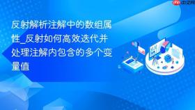 反射解析注解中的数组属性_反射如何高效迭代并处理注解内包含的多个变量值