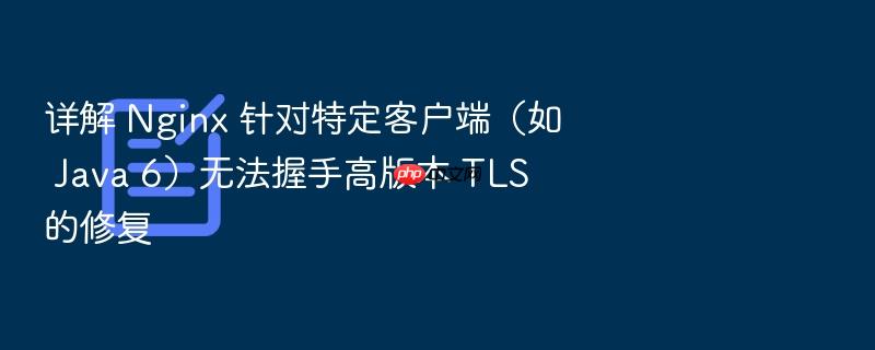 详解 nginx 针对特定客户端(如 java 6)无法握手高版本 tls 的修复