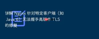 详解 nginx 针对特定客户端（如 java 6）无法握手高版本 tls 的修复