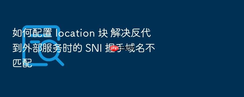 如何配置 location 块 解决反代到外部服务时的 sni 握手域名不匹配