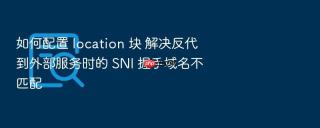 如何配置 location 块 解决反代到外部服务时的 sni 握手域名不匹配