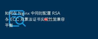如何在 nginx 中同时配置 rsa 与 ecc 双算法证书实现性能兼容平衡