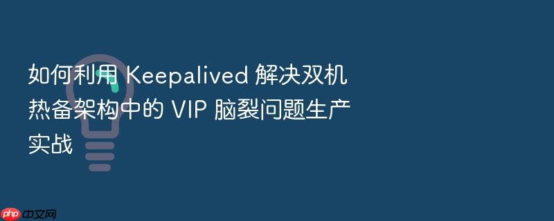 如何利用 keepalived 解决双机热备架构中的 vip 脑裂问题生产实战
