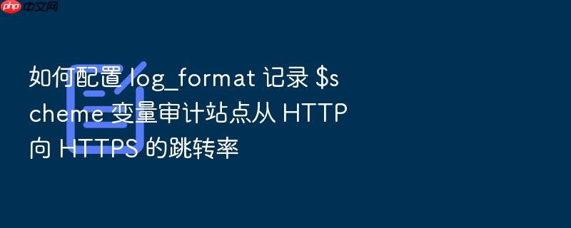 如何配置 log_format 记录 $scheme 变量审计站点从 http 向 https 的跳转率