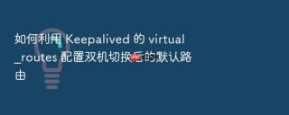 如何利用 keepalived 的 virtual_routes 配置双机切换后的默认路由
