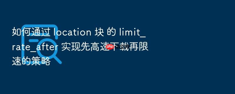 如何通过 location 块 的 limit_rate_after 实现先高速下载再限速的策略