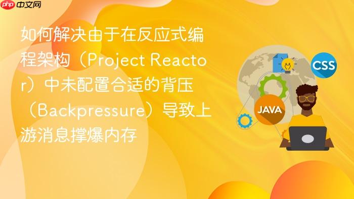 如何解决由于在反应式编程架构(project reactor)中未配置合适的背压(backpressure)导致上游消息撑爆内存