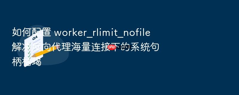 如何配置 worker_rlimit_nofile 解决反向代理海量连接下的系统句柄枯竭