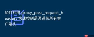如何利用 proxy_pass_request_headers 快速控制是否透传所有客户端头