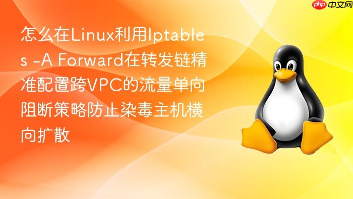 怎么在linux利用iptables -a forward在转发链精准配置跨vpc的流量单向阻断策略防止染毒主机横向扩散