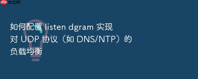 如何配置 listen dgram 实现对 udp 协议(如 dns/ntp)的负载均衡