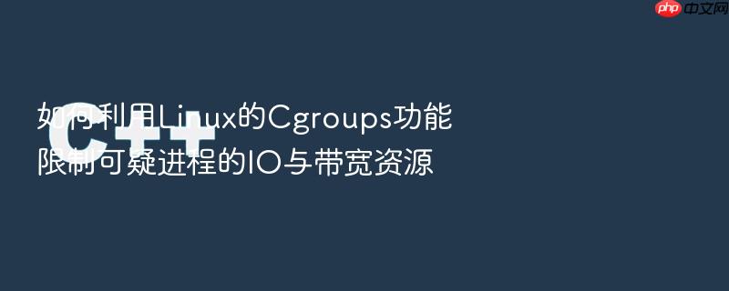 如何利用linux的cgroups功能限制可疑进程的io与带宽资源