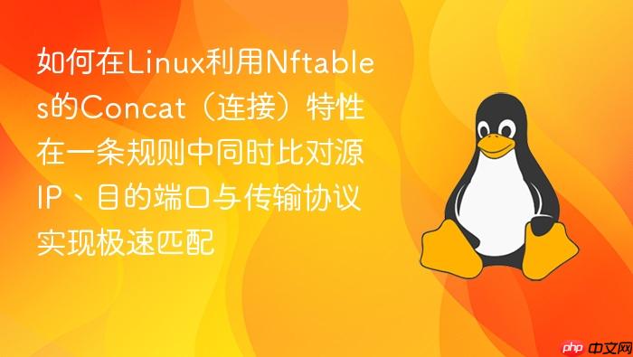 如何在linux利用nftables的concat(连接)特性在一条规则中同时比对源ip、目的端口与传输协议实现极速匹配