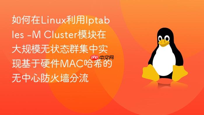 如何在linux利用iptables -m cluster模块在大规模无状态群集中实现基于硬件mac哈希的无中心防火墙分流