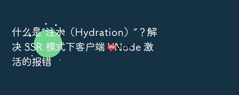 什么是“注水(hydration)”?解决 ssr 模式下客户端 vnode 激活的报错