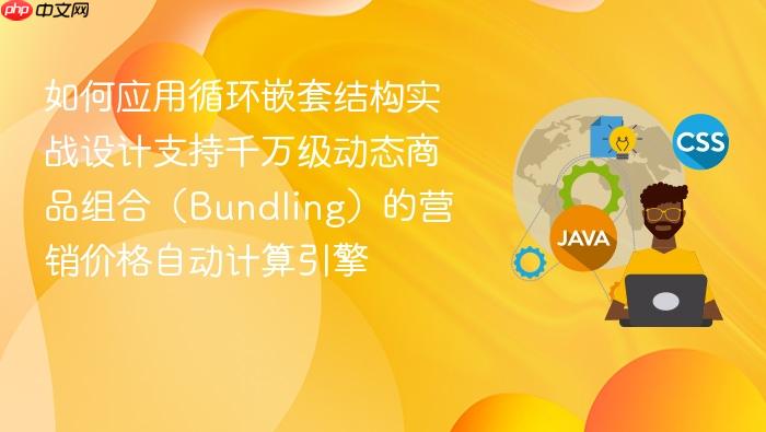 如何应用循环嵌套结构实战设计支持千万级动态商品组合（bundling）的营销价格自动计算引擎