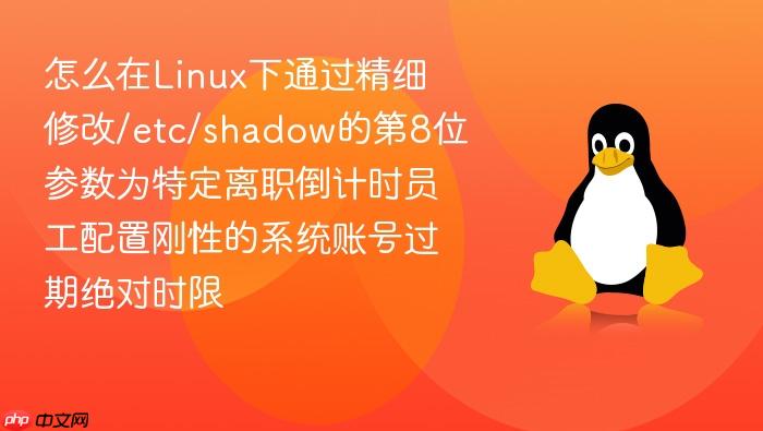 怎么在linux下通过精细修改/etc/shadow的第8位参数为特定离职倒计时员工配置刚性的系统账号过期绝对时限