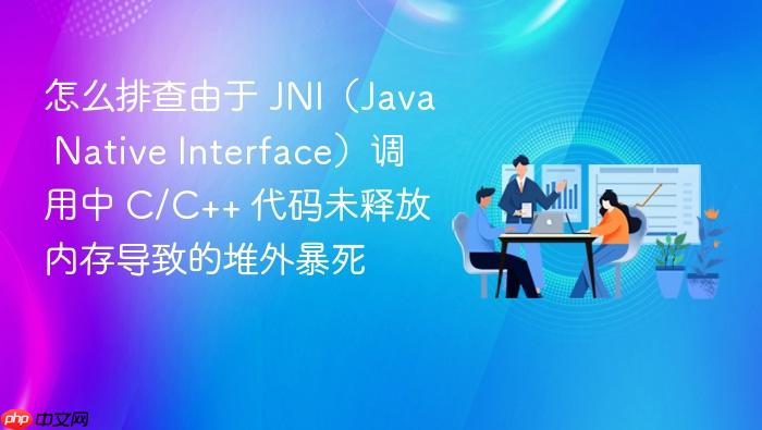怎么排查由于 jni(java native interface)调用中 c/c++ 代码未释放内存导致的堆外暴死