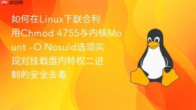如何在linux下联合利用chmod 4755与内核mount -o nosuid选项实现对挂载盘内特权二进制的安全去毒