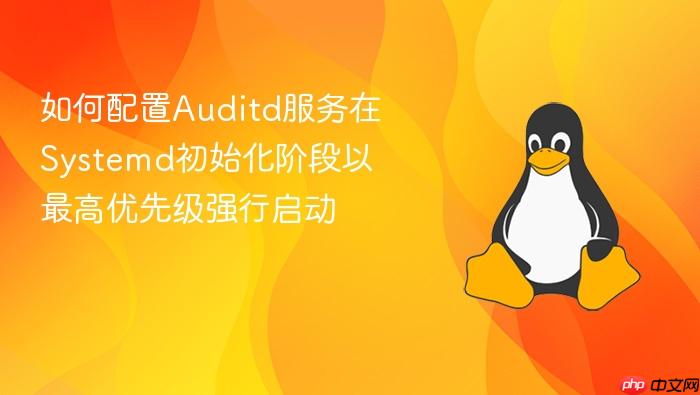 如何配置auditd服务在systemd初始化阶段以最高优先级强行启动