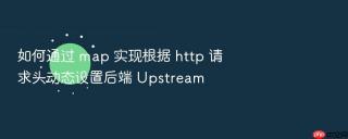 如何通过 map 实现根据 http 请求头动态设置后端 upstream