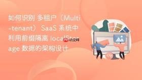 如何识别 多租户(multi-tenant) saas 系统中 利用前缀隔离 localstorage 数据的架构设计