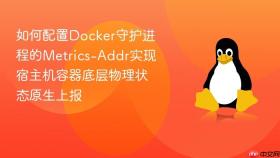 如何配置docker守护进程的metrics-addr实现宿主机容器底层物理状态原生上报