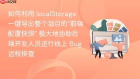 如何利用 localStorage 一键导出整个项目的“前端配置快照” 极大地协助后端开发人员进行线上 Bug 远程排查