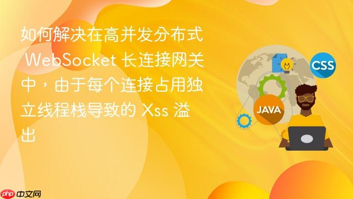 如何解决在高并发分布式 websocket 长连接网关中，由于每个连接占用独立线程栈导致的 xss 溢出