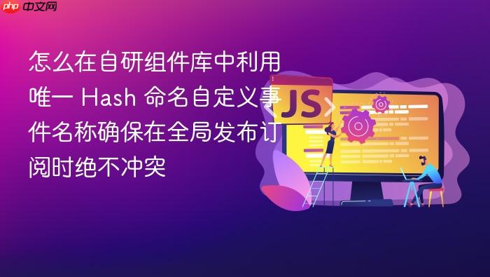 怎么在自研组件库中利用唯一 hash 命名自定义事件名称确保在全局发布订阅时绝不冲突
