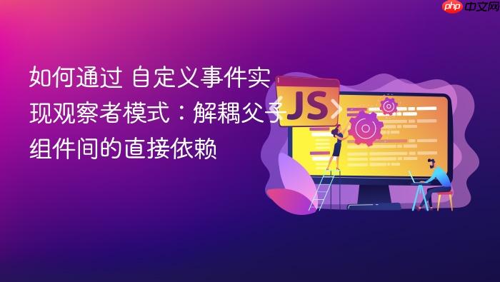 如何通过 自定义事件实现观察者模式:解耦父子组件间的直接依赖