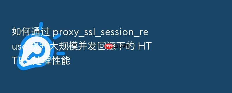 如何通过 proxy_ssl_session_reuse 提升大规模并发回源下的 https 处理性能