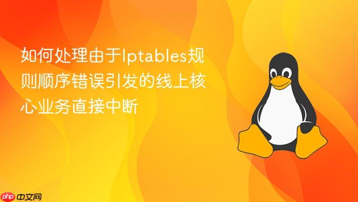 如何处理由于iptables规则顺序错误引发的线上核心业务直接中断