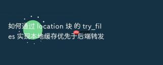 如何通过 location 块 的 try_files 实现本地缓存优先于后端转发